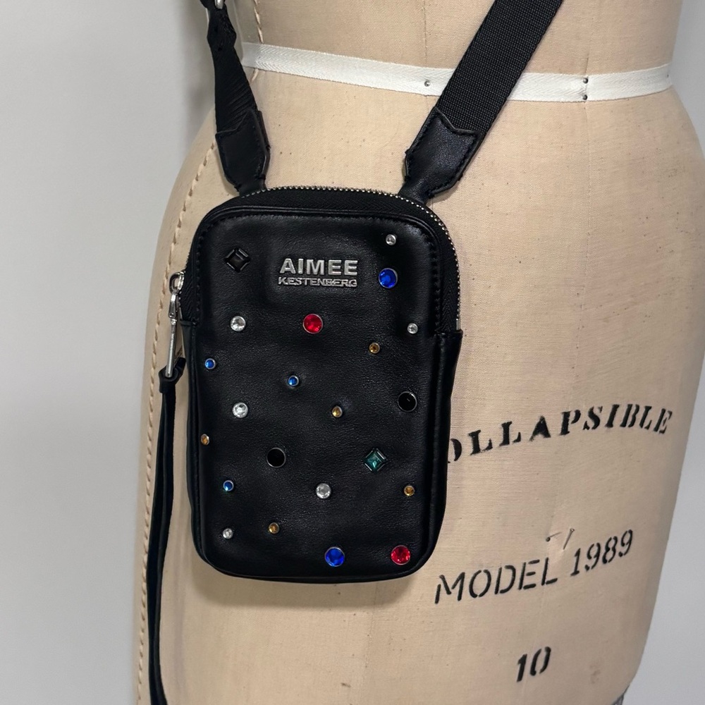 Aimee Kestenberg Rhinestone Leather Crossbody Bag